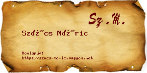 Szűcs Móric névjegykártya