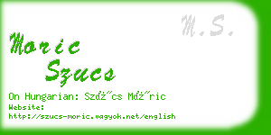 moric szucs business card